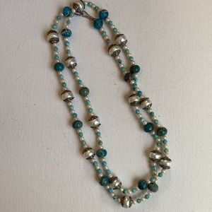 Navajo Steve Arviso Sterling Silver Turquoise Necklace